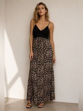 Fashion Nova Tamera Leopard Maxi Dress – Size XS
